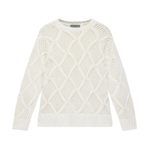 Mint Velvet Cream Sequin Open Stitch Jumper